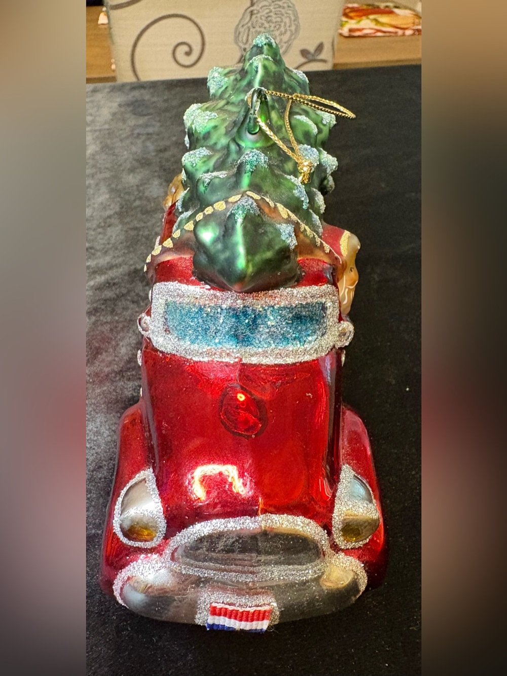 Vintage Christmas Delivery Truck Glass Ornament - Picture 5 of 10